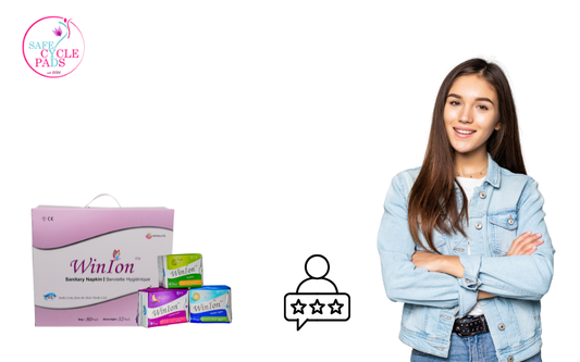 Teen girl smiling confidently in school hallway — she chose Safe Cycle Pads Winion for her period